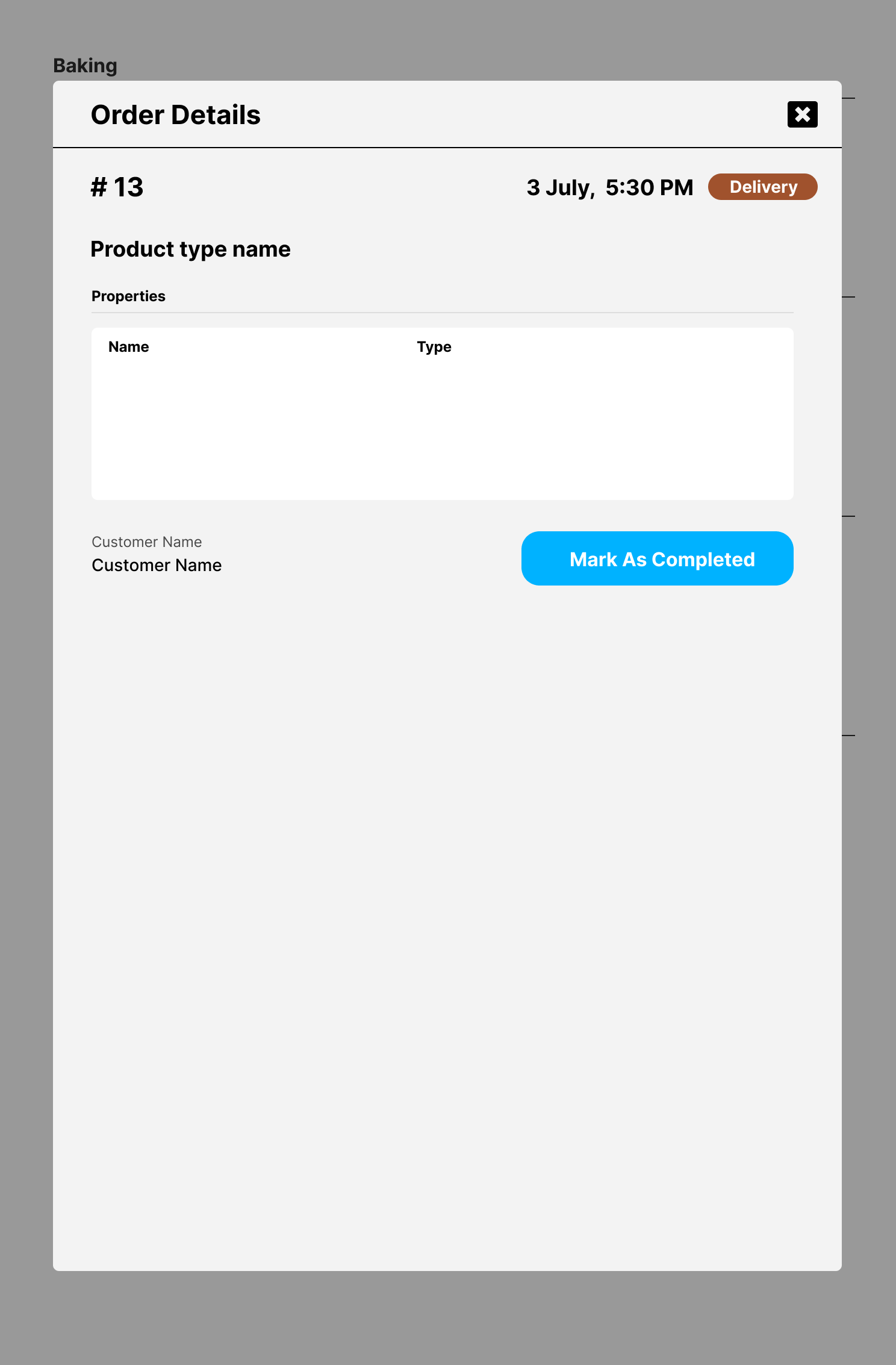 Order Details Modal